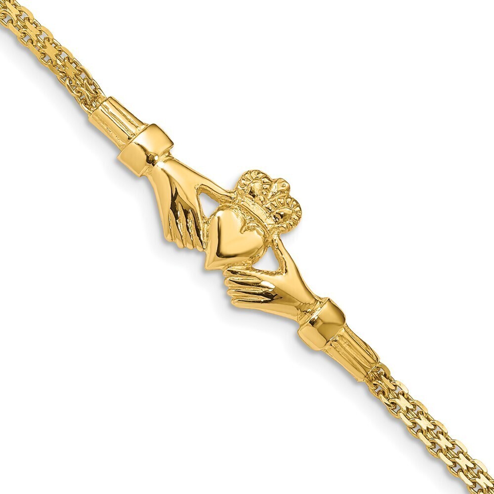 Kazi Luxury 14K Polished Claddagh Bracelet